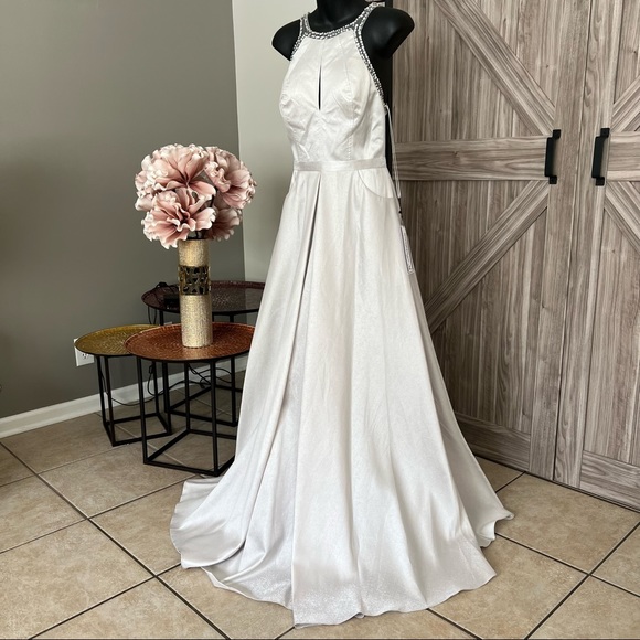 Silver Prom Dress - Picture 1 of 9
